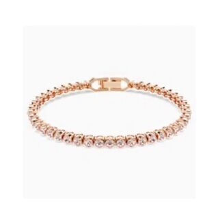 Swarovski Imber Emily Tennis bracelet, Round cut, Pink, Rose gold-tone